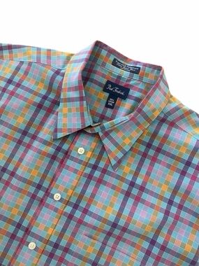 Paul Frederick Finest 100% Performance Cotton Check Short Sleeve XXL Shirt
